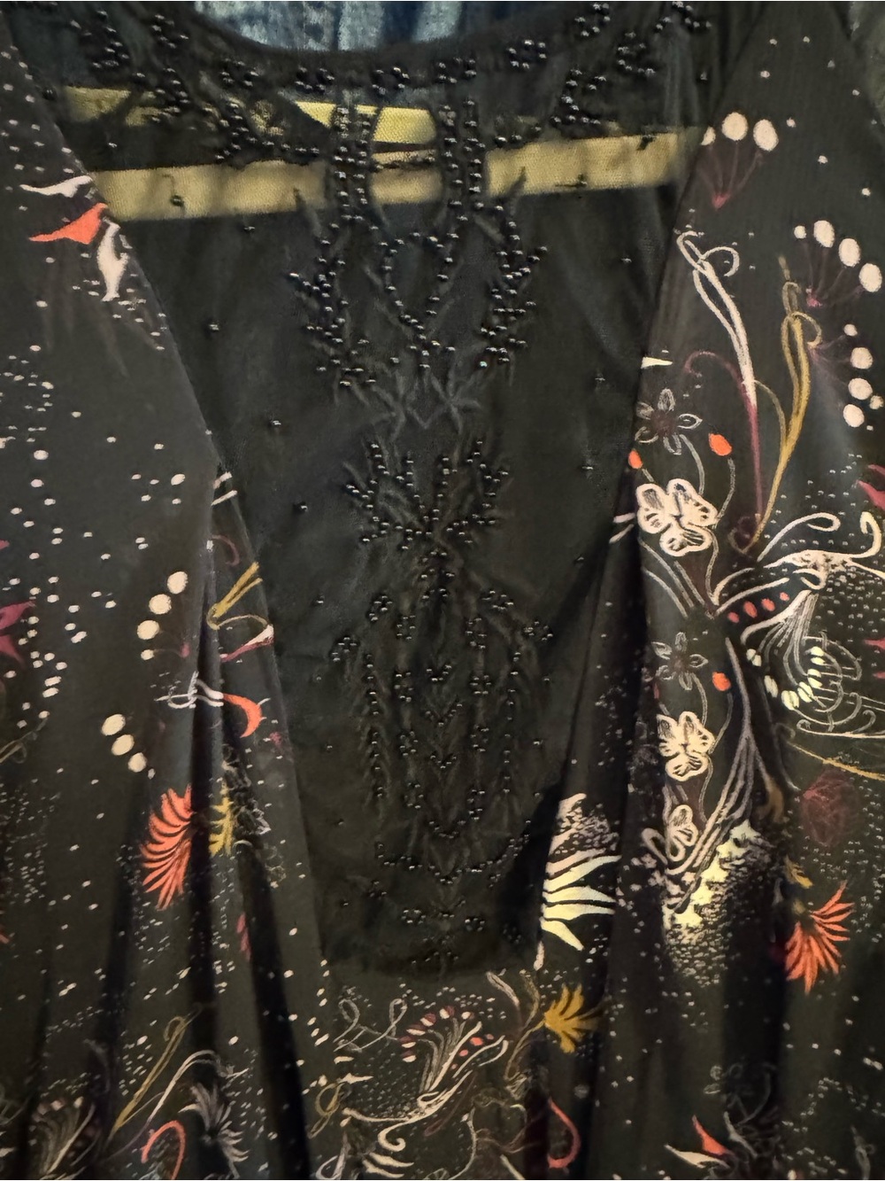 Free People Beaded Floral Maxi high low dress S Small - Picture 2 of 7